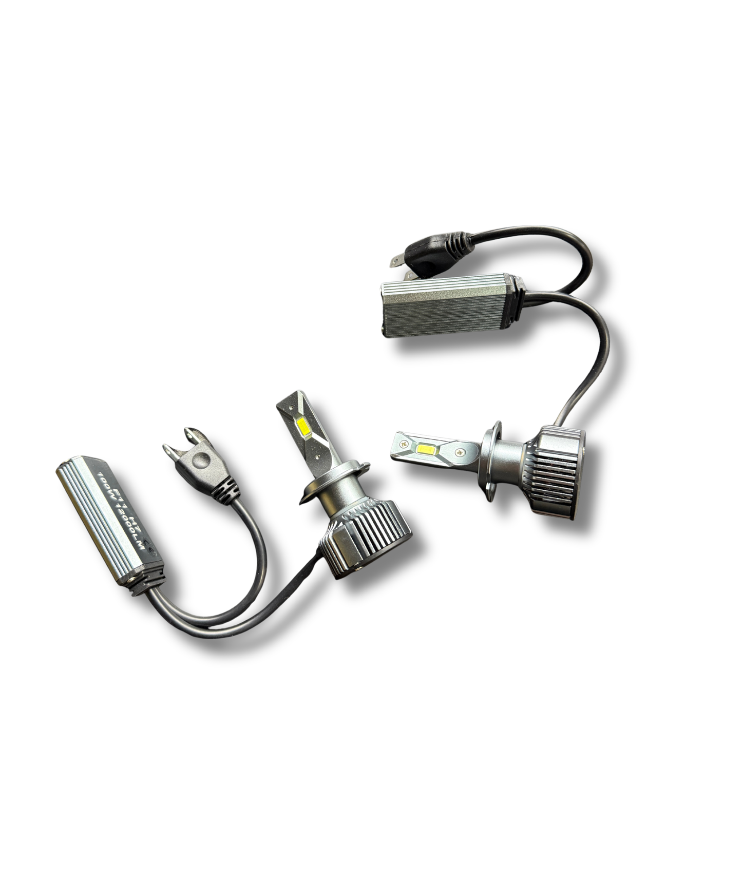 Set 2 becuri LED auto CANBUS 100W 12000LM H7 H1 H4 H11 alb rece ultra puternic cu montaj plug & play