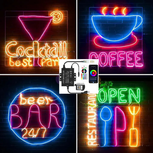 Iluminare LED RGB Neon Flex 12V cu Control Smart WiFi