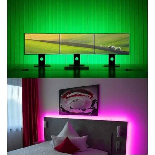 Bandă LED RGB 5050, 3 Randuri, 180 LED-uri/m, Control Inteligent