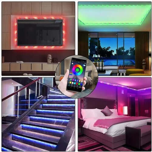Kit Bandă LED RGB 5050 Premium, 3 Randuri, Control Aplicație