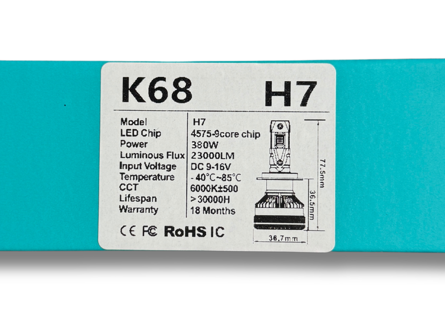 Becuri LED auto H7 380W 23000LM alb rece ultra puternice plug & play