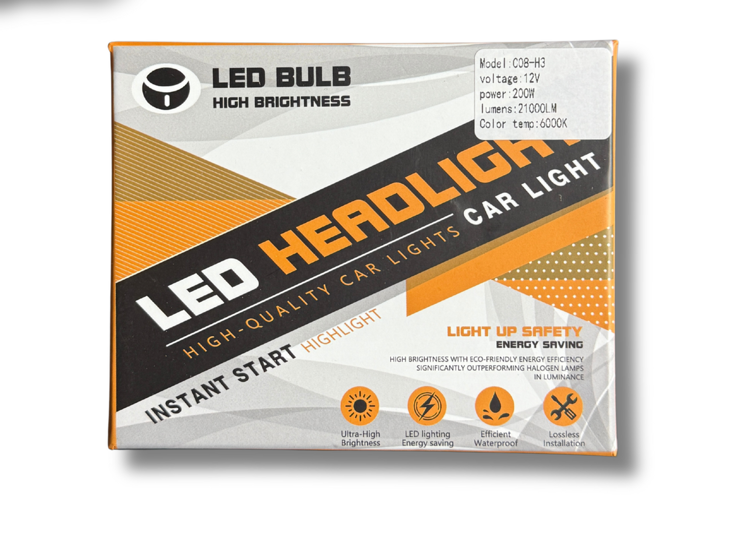 bec led auto h3 200w canbus montaj rapid fara erori bord