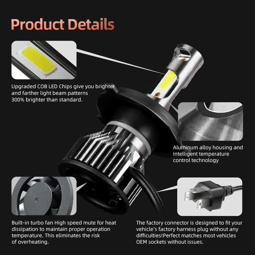 Becuri auto compatibile H4 LED