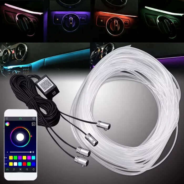 Set de benzi luminoase LED pentru ambientul auto