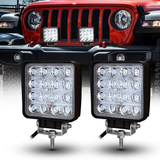 Proiector Auto Pătrat 48W 16 LED-uri Off-Road