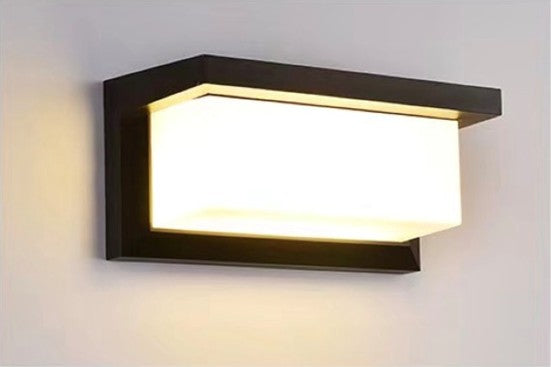 Lampa LED exterior neagră 18W alb cald, design modern