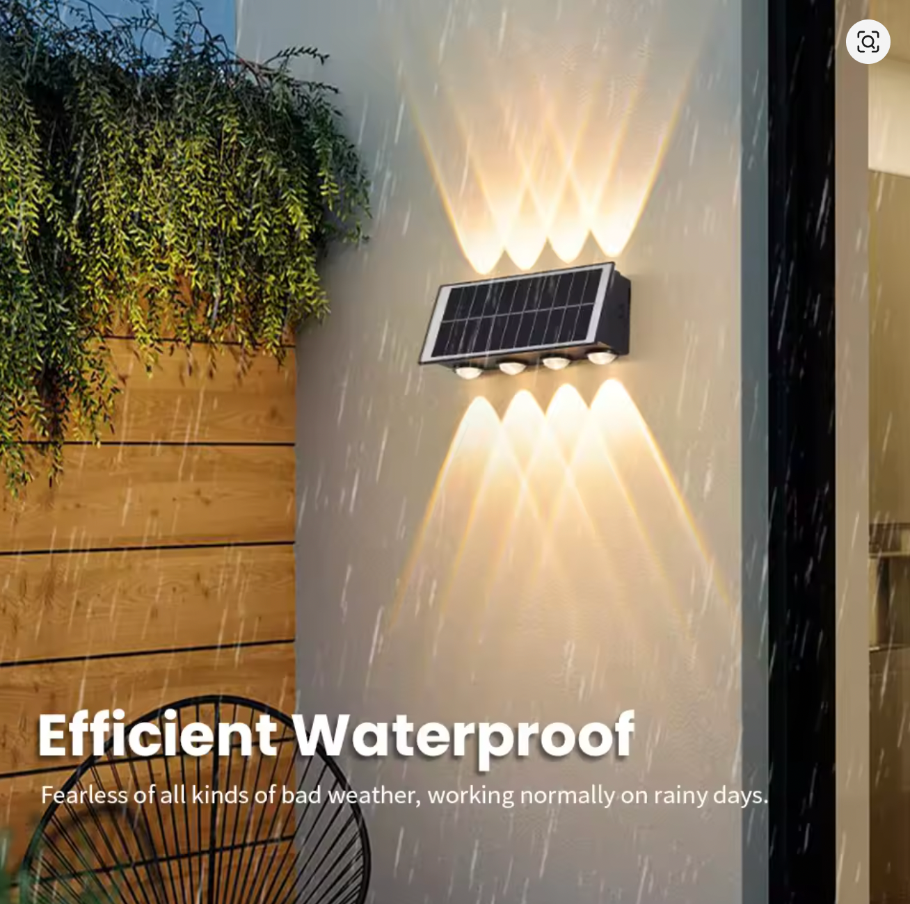 lampă solară pentru curte cu 8 LED-uri și baterie 12.000mAh