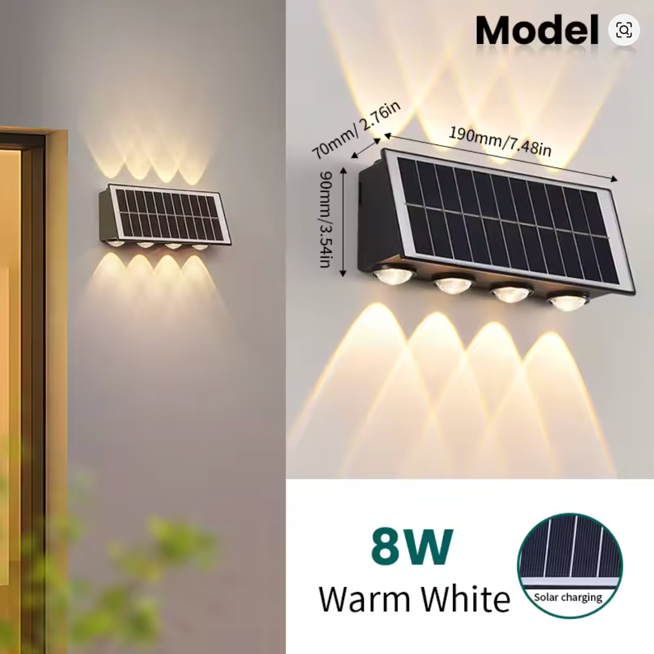 corp de iluminat LED solar pentru grădină, terasă sau alee
