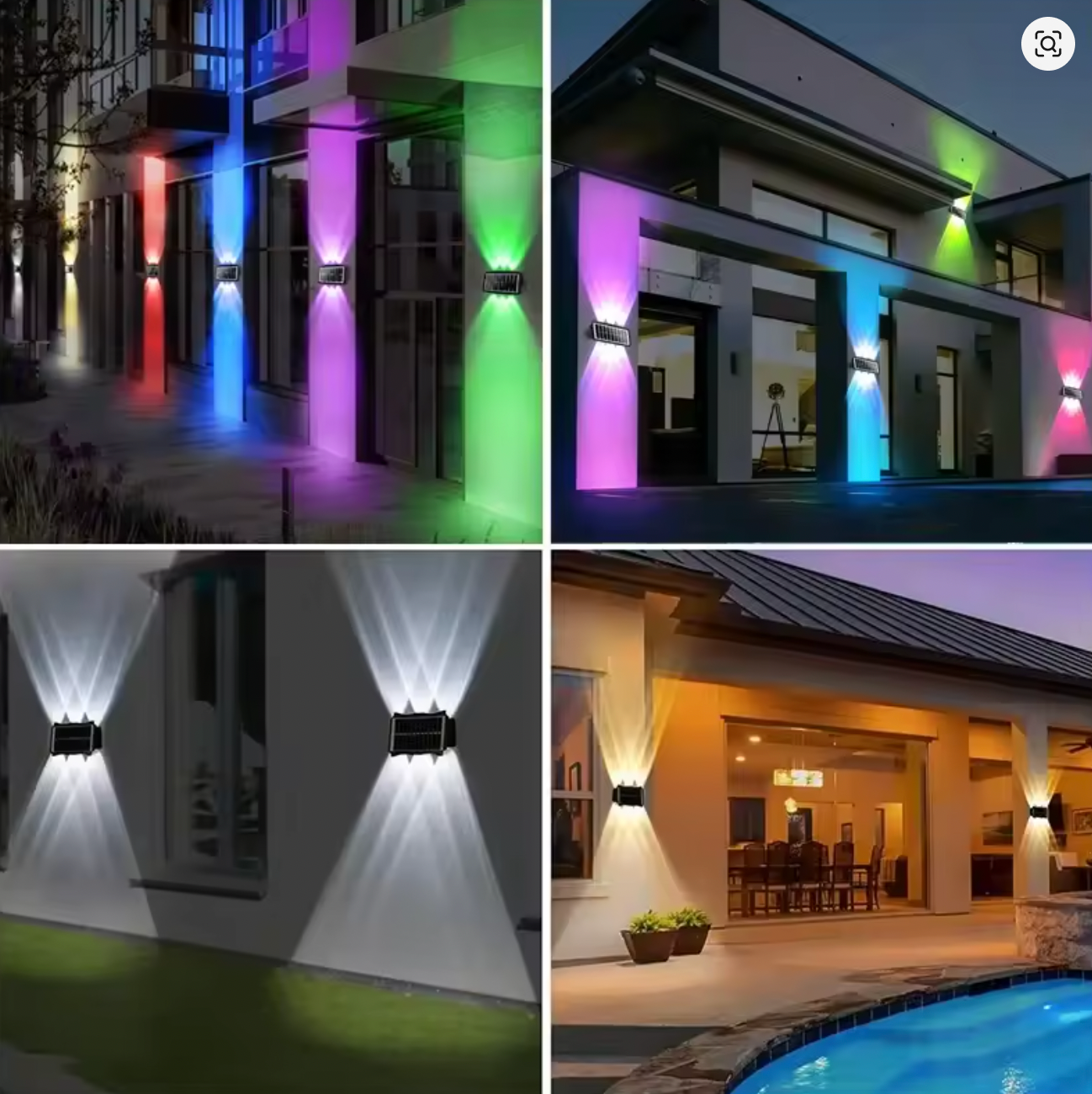 lampă solară RGB LED exterior 8W cu 7 culori