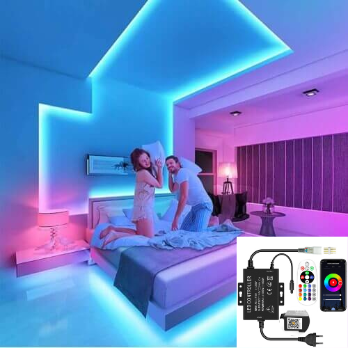Kit complet bandă LED RGB 5050, 220V, 60 LED-uri/m
