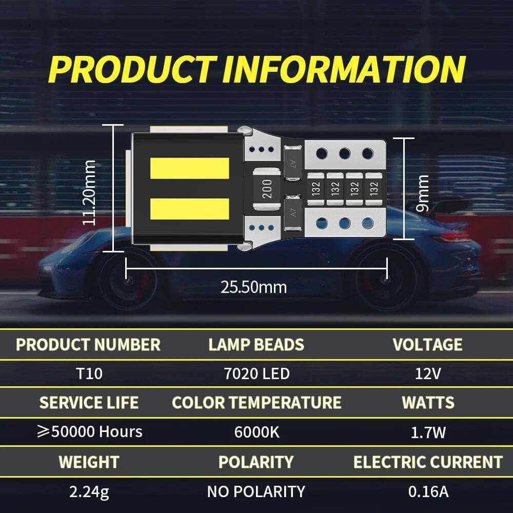 Sursă de Lumină Auto: Bec T10 6000K W5W
