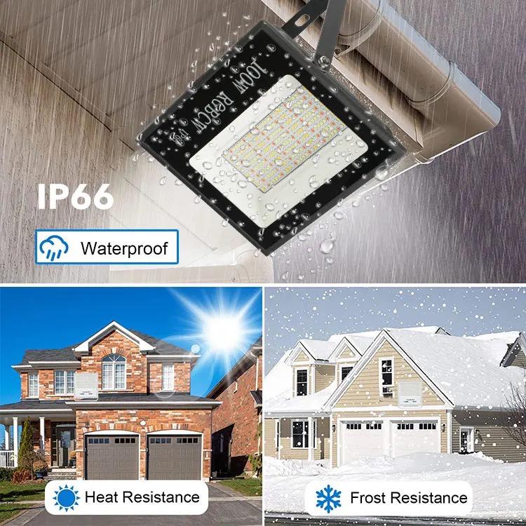 Proiector LED RGB 30W cu telecomandă IR, protecție IP66, 50.000 ore