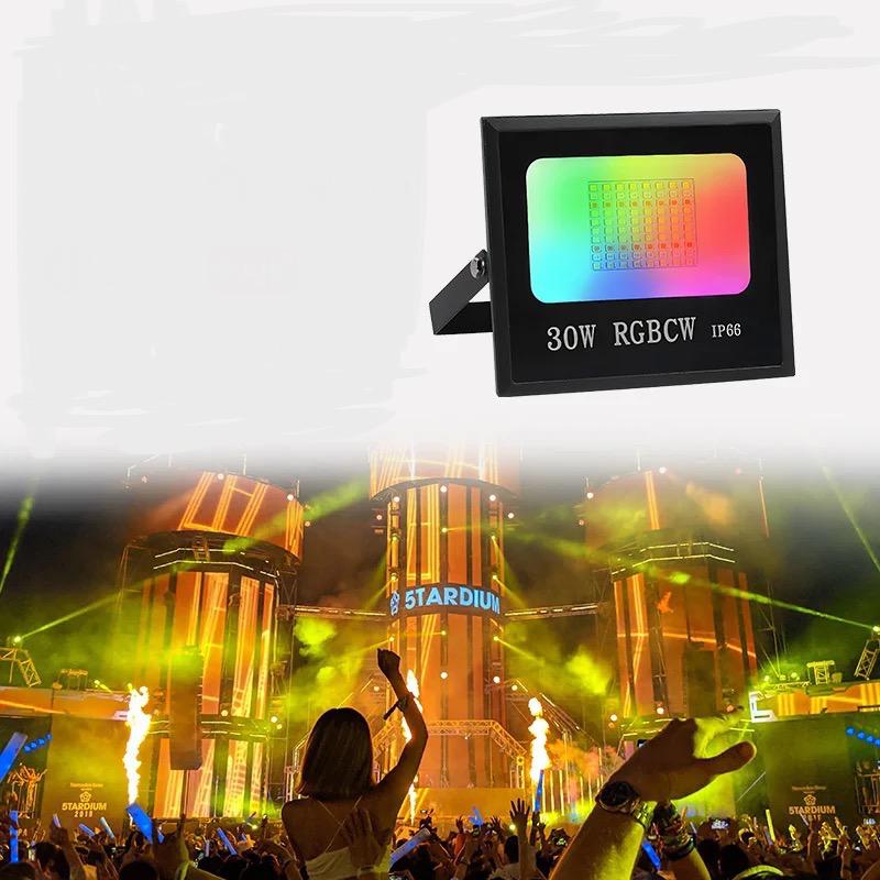 Proiector LED RGB 30W cu 16 culori și efecte, ideal pentru exterior