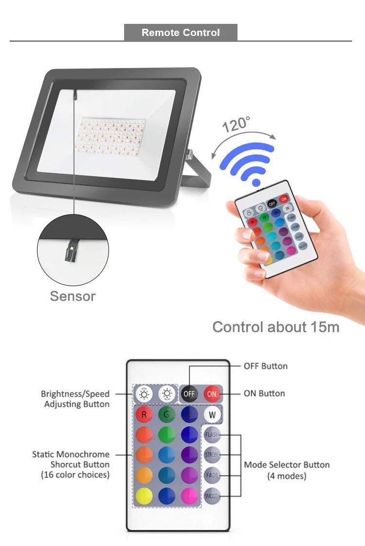 Proiector LED RGB 200W, 220V, 16 culori și 4 efecte de iluminare