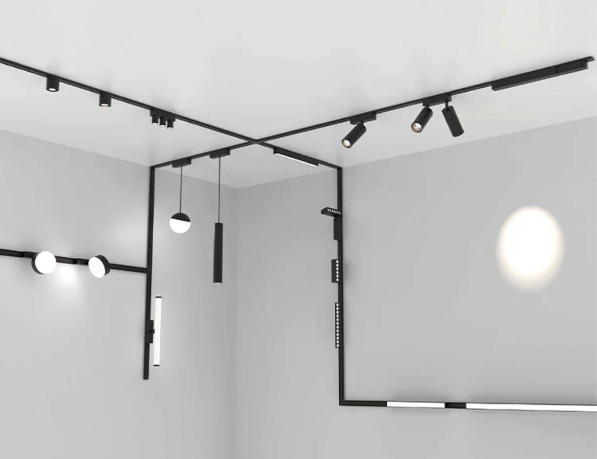 Proiector LED versatil pe șină magnetică - 20W, alb rece/cal