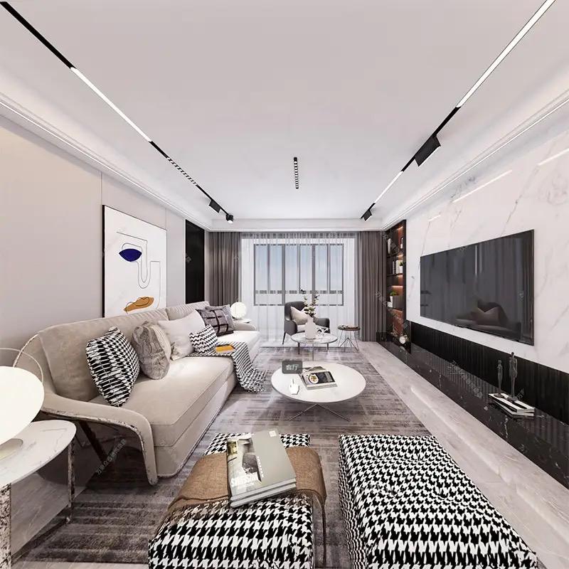 Sină Magnetică 2 Metri cu Montaj Încastrat - Negru | Sistem de Iluminat Modern