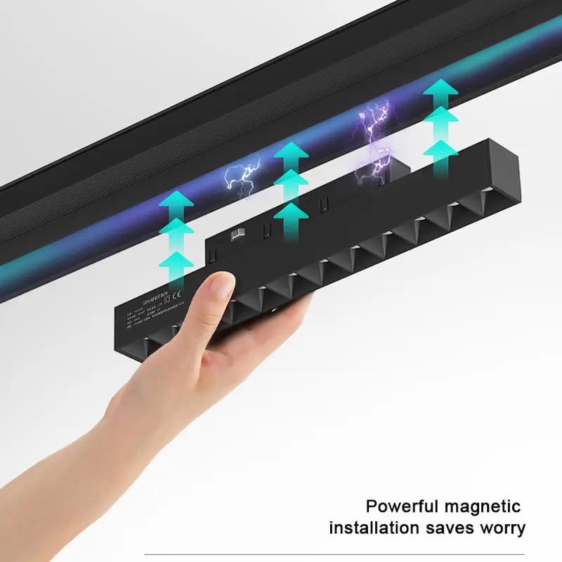 Proiector LED Tip Grilă pe Șină Magnetică - 18W/24W - Lumină Alb Rece