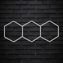 Plafonieră LED 3 hexagoane 96W, design modern fagure, dimensiuni 2400x900 mm