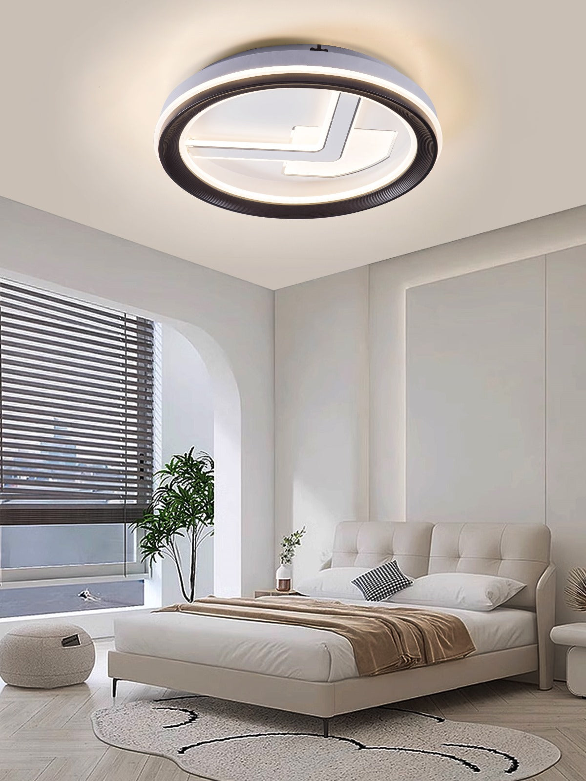 Design modern Lustră LED Geometrică 200W - Aplicație QR și telecomandă