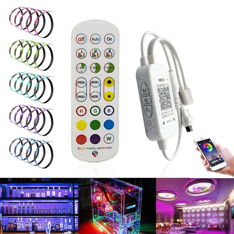 Controler LED RGB 12-24V cu Telecomandă și Aplicație Mobilă