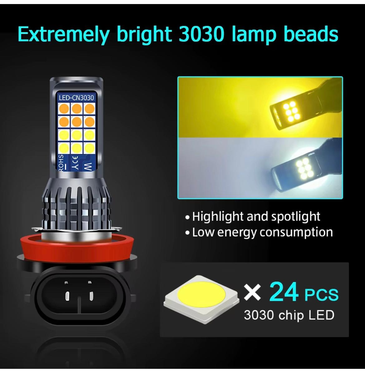 set becuri LED auto 2 culori lumină clară
