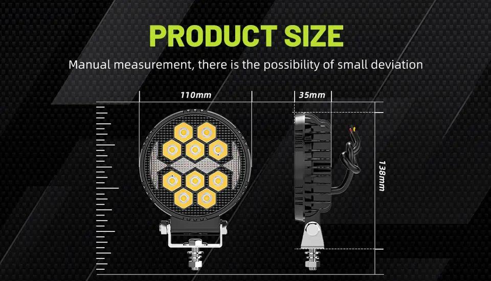 proiector DRL LED 4 inch galben și alb pentru auto