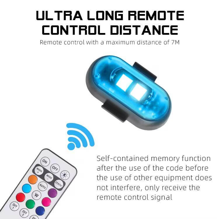 Set Lumină LED RGB pentru Siguranță Auto și Moto - 15LM, Waterproof, MS Donwof