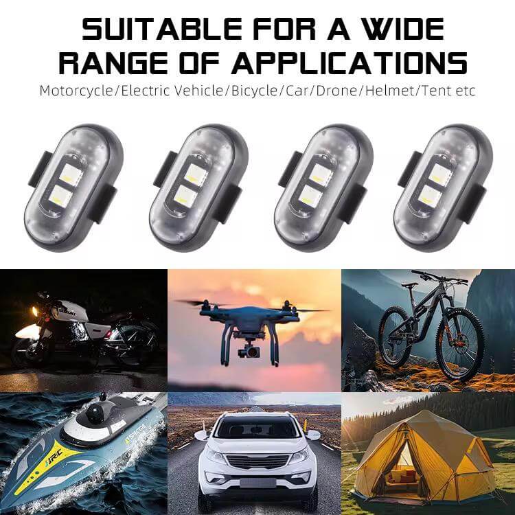 Accesoriu LED Stroboscop Mașină/Motocicletă - 8 Culori RGB, Baterie Reîncărcabilă 3500mAh