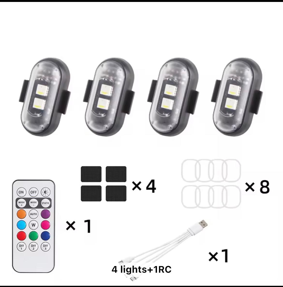 Iluminare Stroboscopică RGB MS Donwof pentru Vehicule - Waterproof și Ușor de Montat