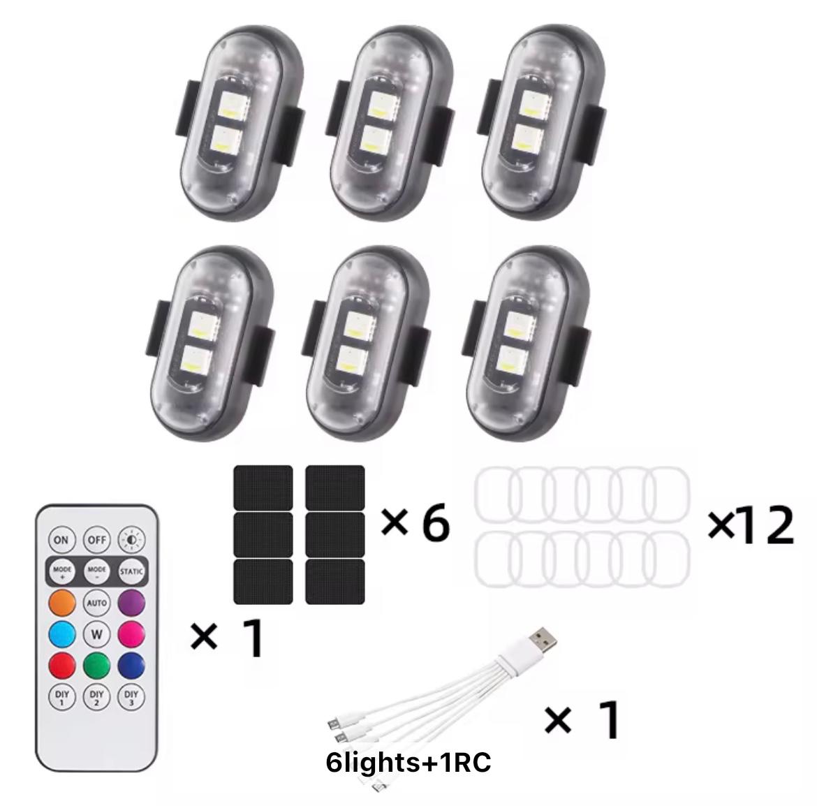 Set Lampă LED de Avertizare pentru Mașini și Motociclete - MS Donwof RGB 8 Culori