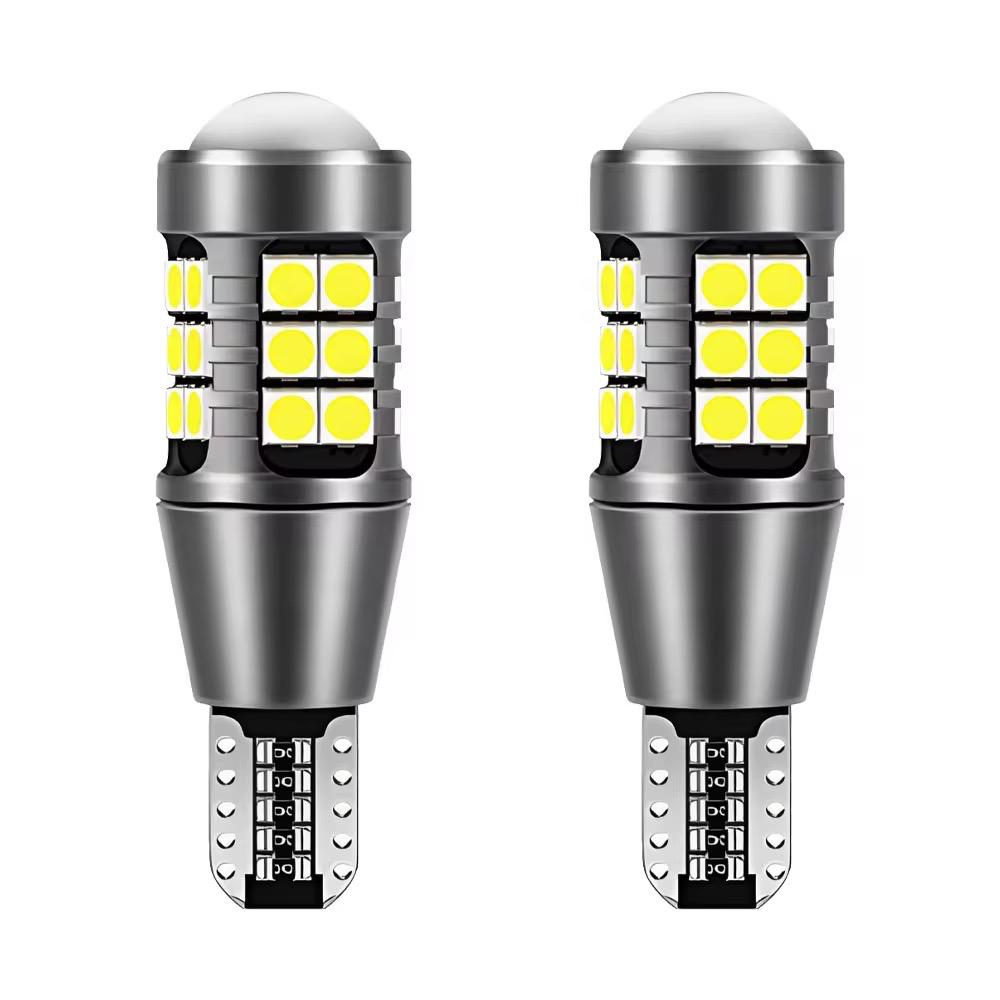 Set 2 becuri LED T15 3030 27 SMD Alb Rece 6500K CANBUS