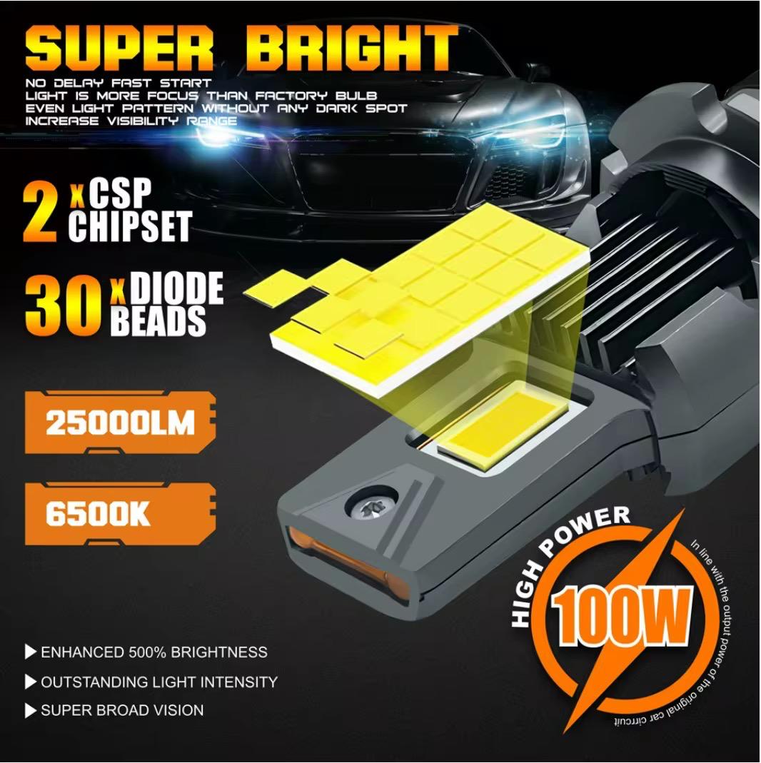 Set becuri Xenon HID-LED D2S 110W 20.000LM iluminare premium auto