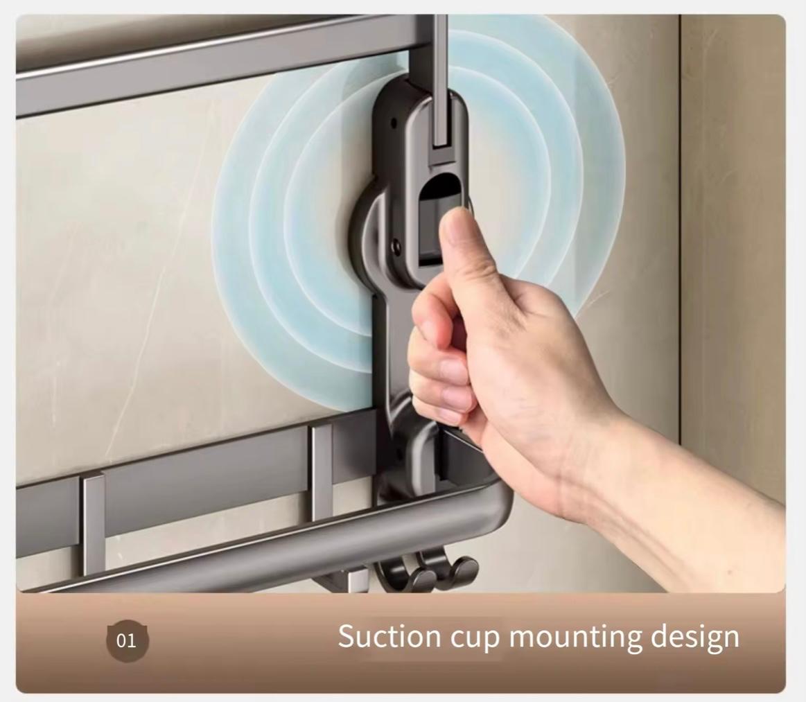 Suport inox rabatabil pentru baie, design modern și practic