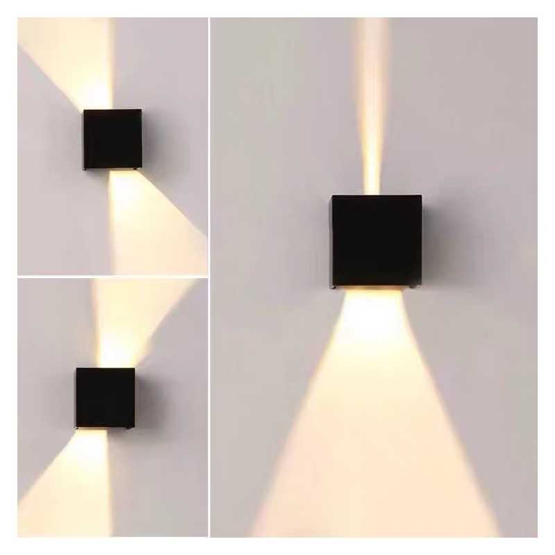 Iluminat LED Exterior 2x3W, Aplica Cubică cu Intensitate Reglabilă