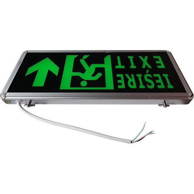 Semn LED urgență iesire exit jos 356x150x23 mm