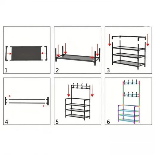 Cuier modern cu rafturi multiple si carlige – solutie practica pentru hol