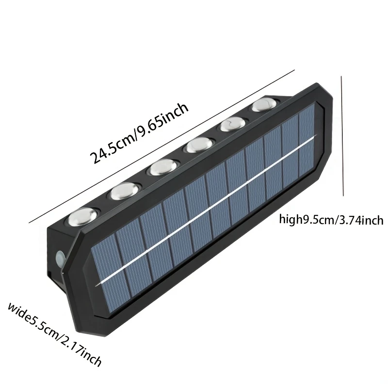 lampă solară LED 12W perete exterior cu iluminare dublă sus-jos