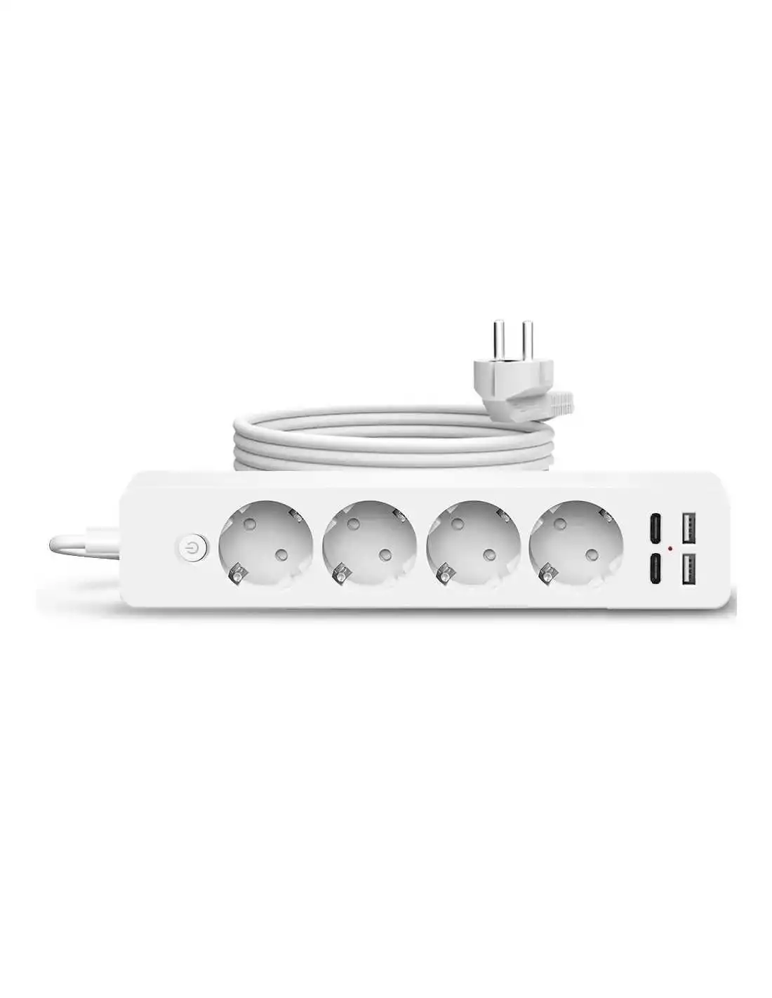 Prelungitor cu 2 Porturi USB și 2 Type-C - Încărcare Rapidă și Siguranță