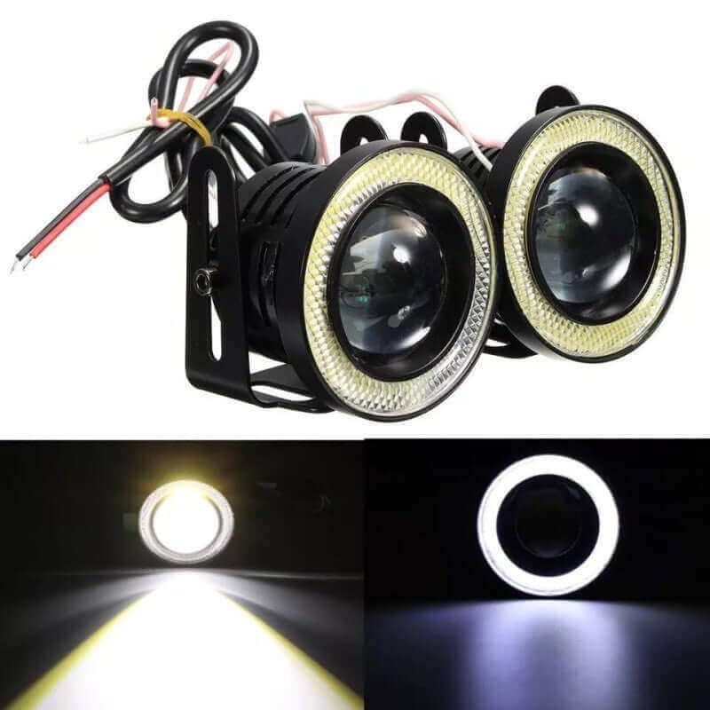 Proiector auto cu lupa LED Angel Eyes