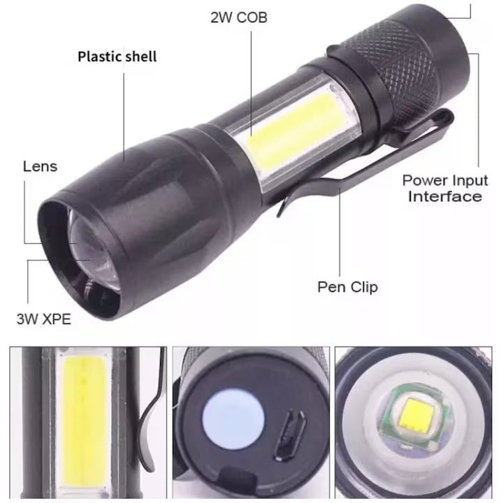 Lanterna cu funcții duble de iluminare