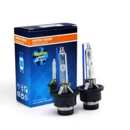 Faruri auto cu becuri Xenon D2S 35W 4300K lumina alba calda premium