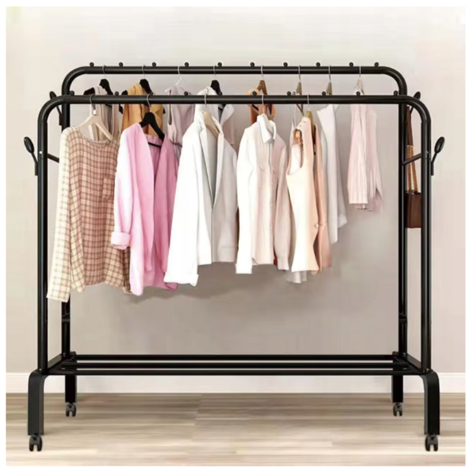 suport haine pentru hol metalic cu cârlige și raft depozitare