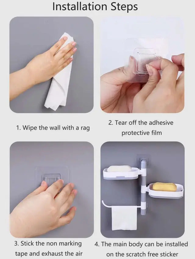 Suport rotativ pentru baie si bucatarie – montaj rapid, practic si elegant