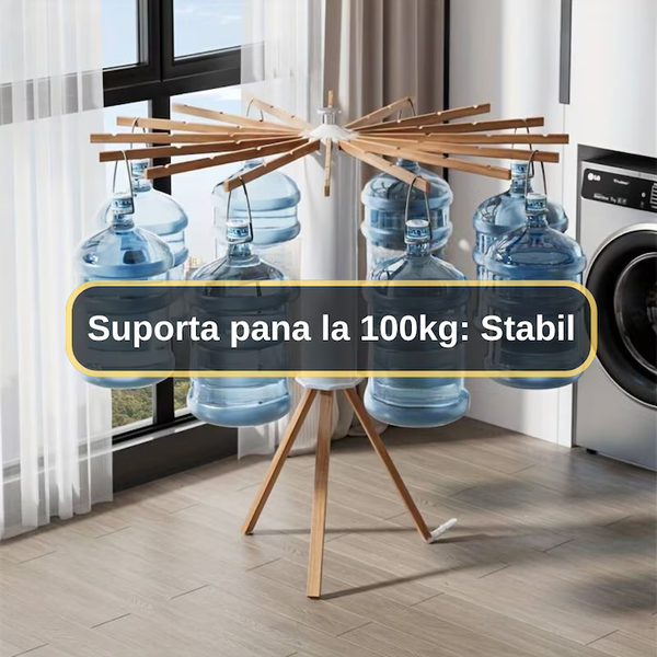 Uscator rufe din lemn pliabil – reglabil, rotire completa, capacitate 100 kg