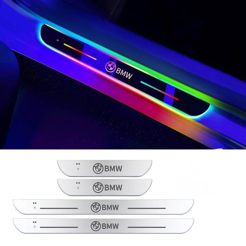 Prag led verde auto iluminat fara cablu montaj rapid accesorii