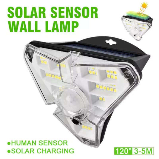 Lampă solară perete exterior 68 leduri SMD senzor mişcare aprinde noaptea automat