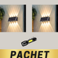 Lampă Solară de Perete Exterior LED 8W – Iluminare Dublă Sus-Jos, 8 LED-uri Puternice, 12.000mAh, Lumină Caldă – Economie de Energie și Design Modern