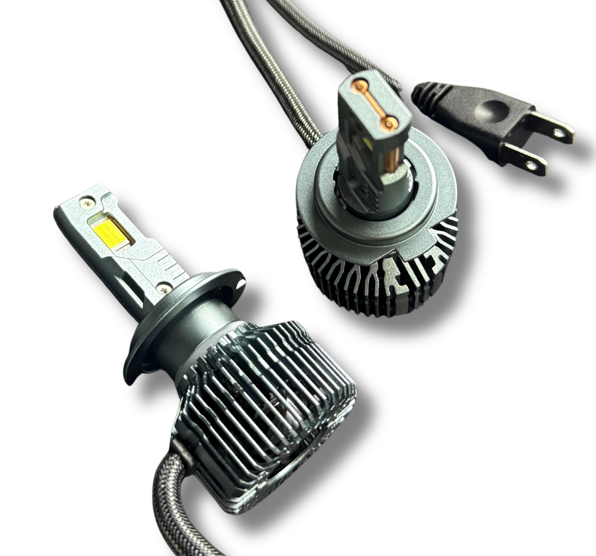 Becuri auto LED H7 430W 35000 lumeni alb rece racire ventilator si cupru