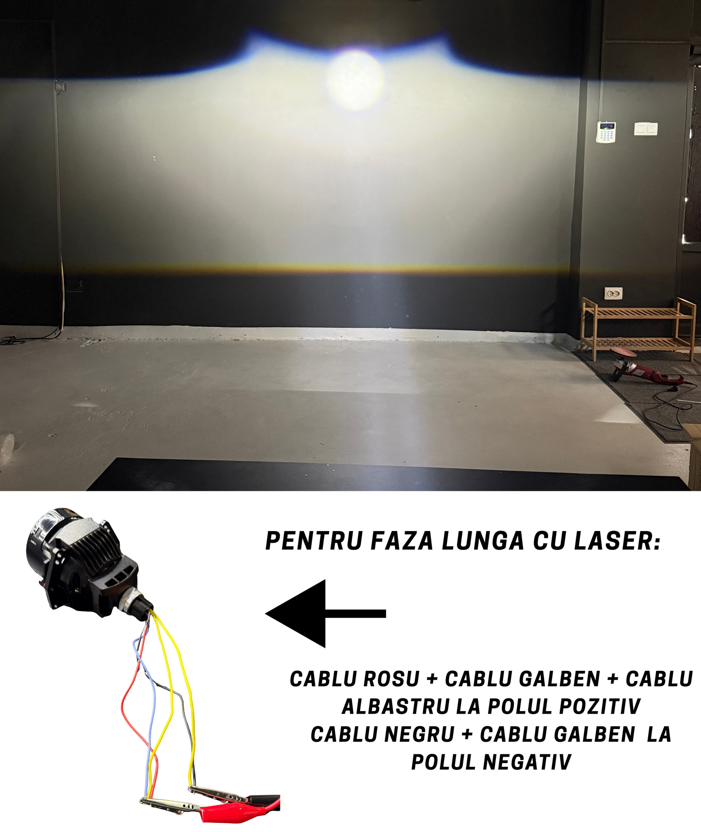 Set 2 x Lupa Far Auto 3 Inch Intelligent LED si Laser A98 - 120W, 20000 Lm - Universale și Eficiente