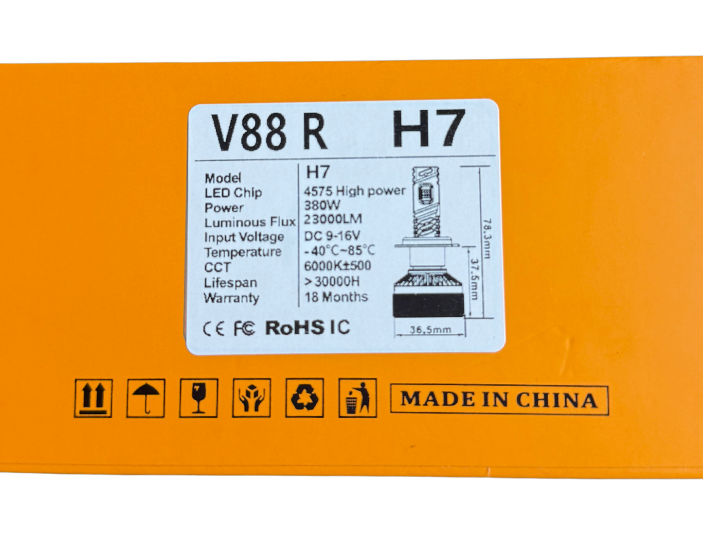 Becuri LED auto H7 380W 23000LM 6000K ultra puternice plug & play